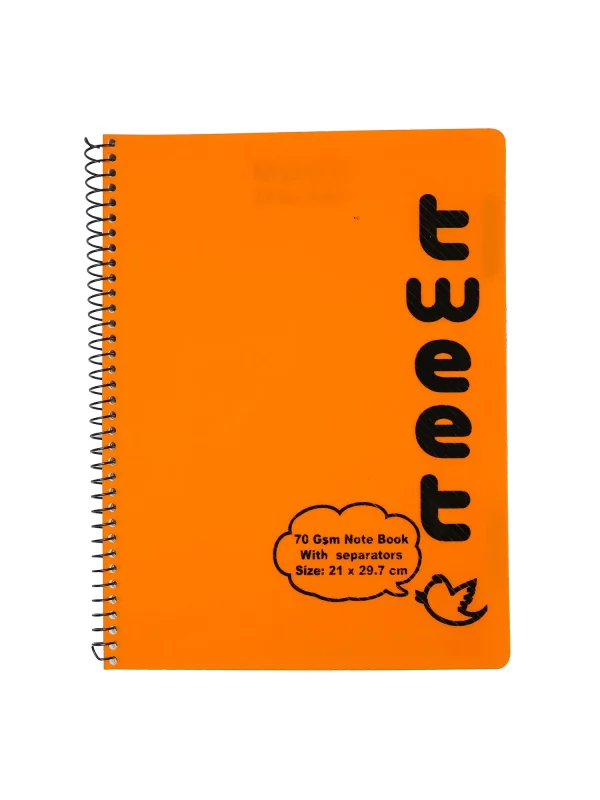 Orange Tweet Notebook by Nile Stationeries