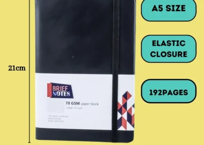 The specifications of the Brief Journal Notebook made by Nile Stationeries